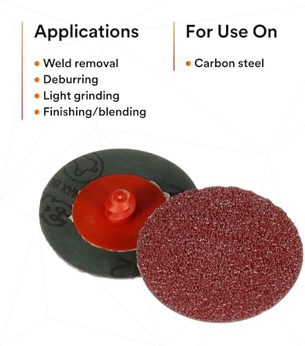 3M Cubitron II Roloc Fibre Disc, 982C, 60+, TR, Red, 2 in, Die R200P