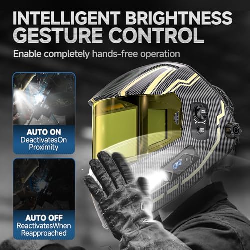 ANDELI Auto Darkening Welding Helmet with 2 Lights, Digital Display Control