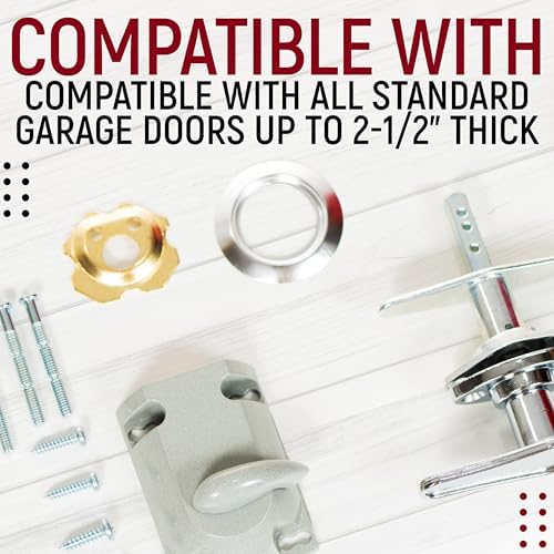 Garage Door Lock Kit, T Handle Lock Cylinder with Key, Garage Door Opener, Garage Replacement Parts