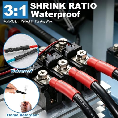 350W Mini Heat Gun Kit with 460pcs Solder Seal Wire Connectors & 3:1 Waterproof Heat Shrink Tubing 2-Temp Max 662°F Portable Hot Air Gun, Electrical Repair Tool Set for Automotive, Marine & DIY Crafts