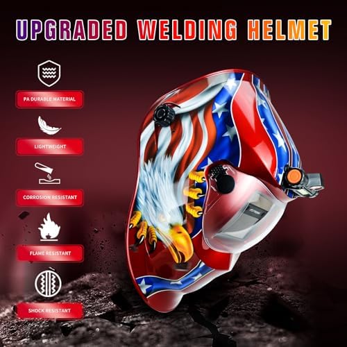 TRQWH Auto Darkening Welding Helmet with Light True Color Welding Hood