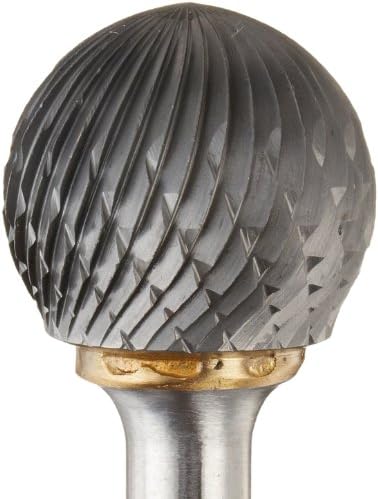 Drill America SD-7 Carbide Burr/Rotary File Ball-End Double Cut for Die Grinder 3/4" Dia. x 11/16" Cut Length with 1/4" Shank and 2-7/16" Overall Length, DUL Series