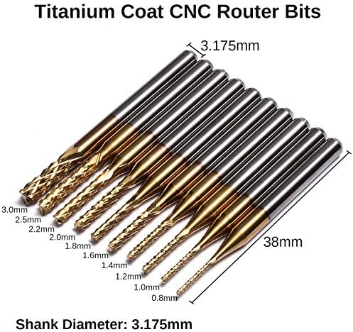 Genmitsu 40pcs End Mills CNC Router Bits, 1/8" Shank