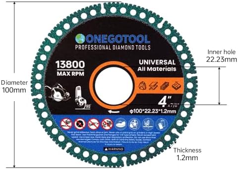 4 inch Indestructible Cutting Discs for Angle Grinder 7/8" Blades Cut Off Wheels Tool Diamond Metal rebar Porcelain Tile Granite Marble Smooth Cutter (3pcs)