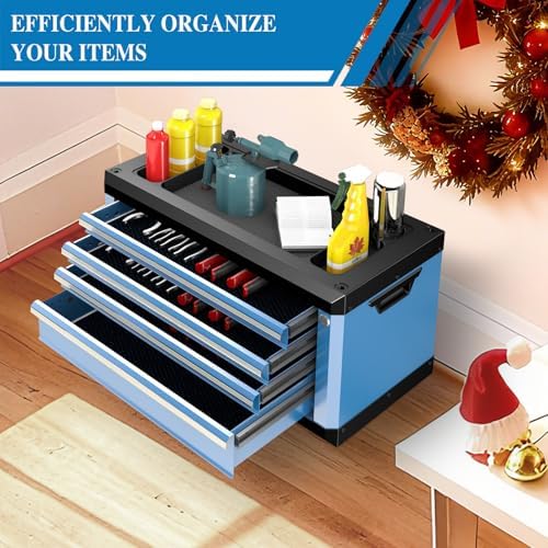 LARBANKE Portable 4-Drawer Tool Chest with Lock & Keys,Tool Box with Handle