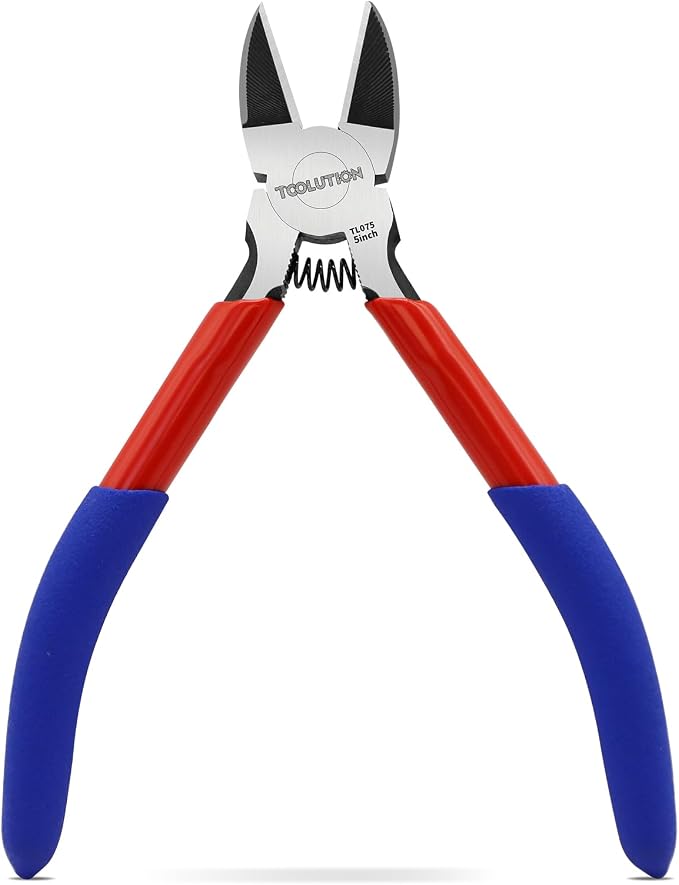 5" Small Wire Cutters - Side Cutter for Crafting Diagonal Cutting Pliers - Spring Loaded Wire Snips Dikes Clippers - Flush Cutters for Jewelry Making Artificial Flowers