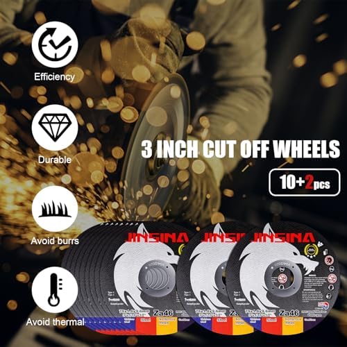 3" Cut Off Wheels 12PCS, Metal and Stainless Steel Cutting Wheel