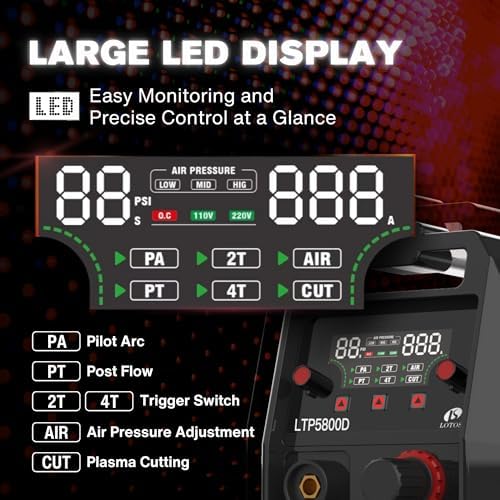 LOTOS LTP5800D 58A Non-Touch Pilot Arc Plasma Cutter 110V/220V