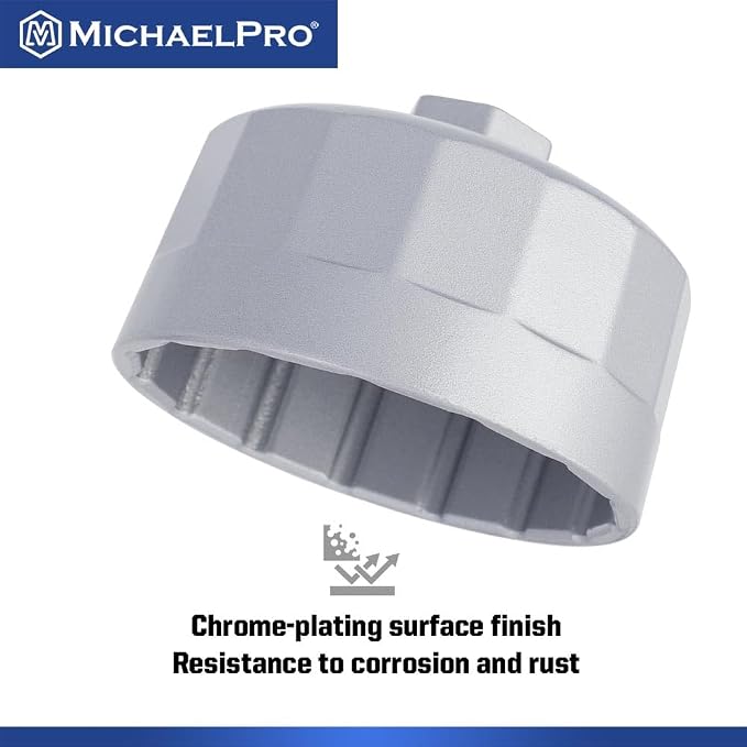 MichaelPro 90.2mm Oil Filter Cap Wrench Compatible with Land Rover (3.0L, 4.2L, 4.4L, 4.6L, 5.0L Gas Engines), 15 flutes, Easily Remove Stubborn Oil Filters | MP009100
