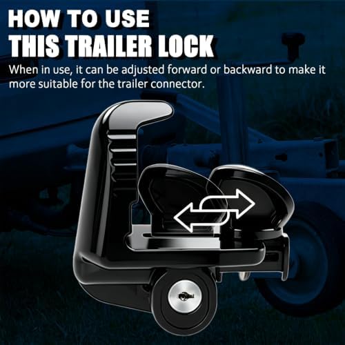 Trailer Hitch Lock 1-Pack for 1-7/8",2",2-5/16" Couplers, Heavy Duty,Black