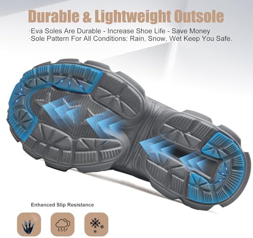 Hogent Steel Toe Shoes for Men Women - Non Slip & Lightweight Work Shoes