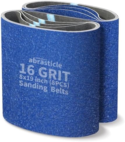 8 Packs 8 x 19 inch 16 Grit Blue Zirconia Cloth Floor Sanding Belts Ideal for sanding commercial and residential flooring