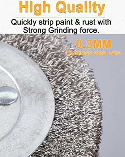 4.7" x 4" Stainless Steel Wire Brush Drum Surface Conditioning Tool