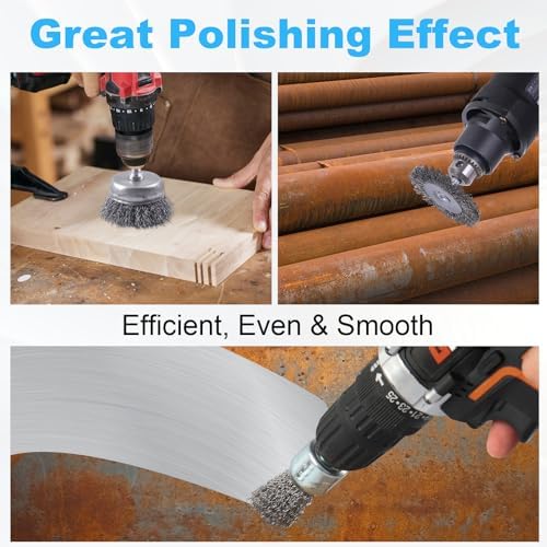 Rocaris 82 Pack Carbon Steel Wire Wheel Brush, Cup Brush with 1/4Inch Shank