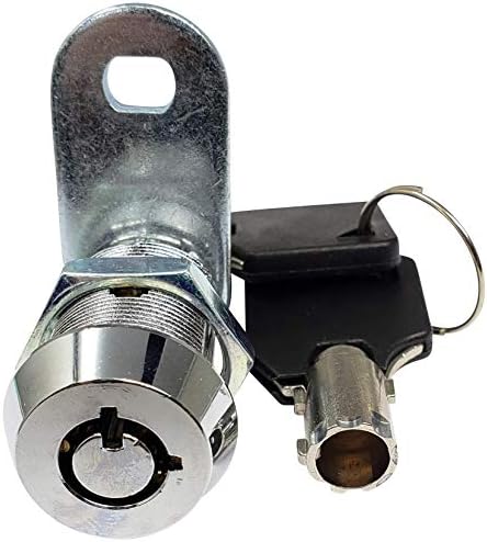 1" Tubular Cam Lock (90° Chrome, 2-Pack) RV Toolbox Cabinet Replacement