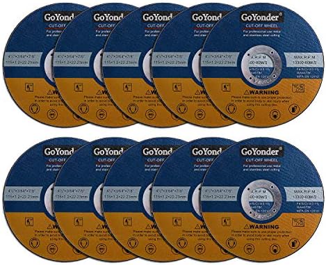 GoYonder 10 Pack 4.5" Cutting Wheel for Metal, Stainless, Steel 4-1/2" x 0.045 x 7/8-Inch Ultra Thin Cut-Off Wheel for Angle Grinders-blue