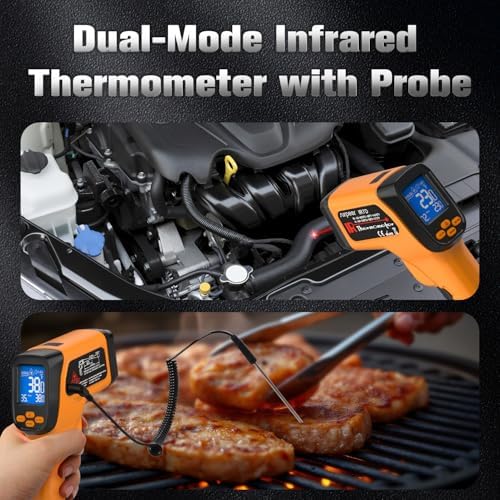 Infrared Thermometer Temperature Gun 1472°F, 12:1 Laser IR