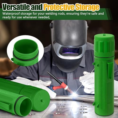 Zonon 8 Pcs Welding Electrode Rod Storage Tube 14 Inch Rod Storage Container Airproof Welding-Rod Holder Waterproof Organization Canister for Keeping Electrode Fresh and Dry (Green)