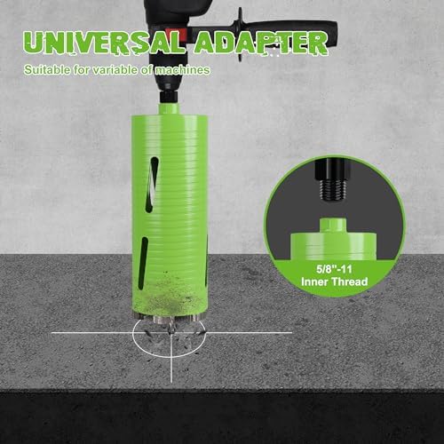 4 Inch Dry Core Drill Bit, 5/8"-11 Threaded Concrete Core Bit