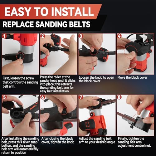 Brushless Cordless Belt Sander for Milw-aukee 18V Batteries(No Battery)