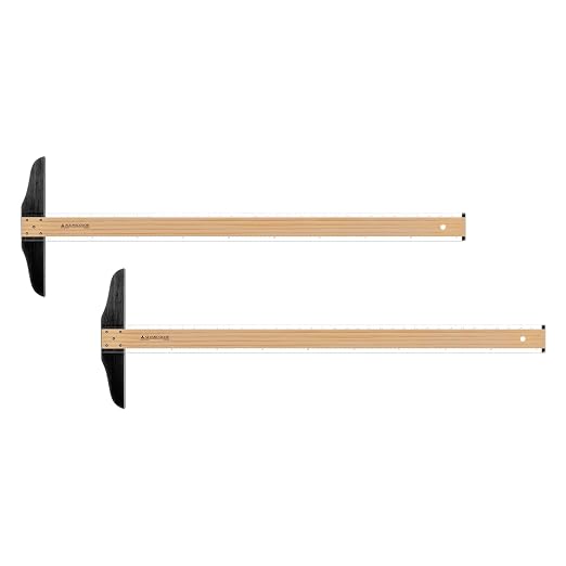 Alumicolor Wood/Acrylic Calibrated T-Square for Art, Framing & Drafting, Pack of 2-36IN