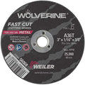 Weiler 56068 3-Inch Cutting Wheel, Wolverine AO Steel/Metal Fast Cut, Value Cutting, 1/16" A36T Type 1 3/8" Arbor (Pack of 100)