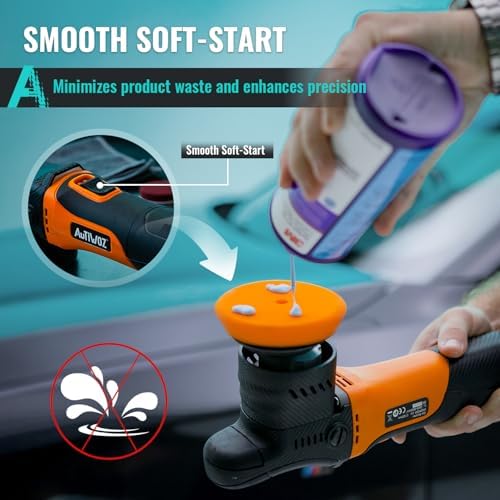 AUTIWOZ W02 Mini Buffer, 2/3Inch Dual Action Polisher, 12mm Random Orbital