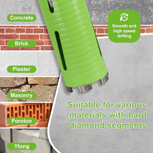 3 1/2 Inch Dry Core Drill Bit, 5/8"-11 Threaded Concrete Core Bit