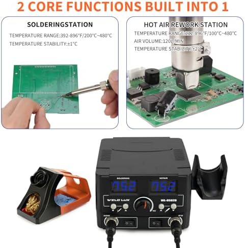 820W Digital Soldering Station Kit 2 In 1 Hot Air Rework Station