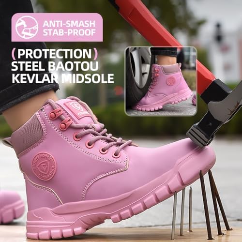 Steel Toe Boots for Women Men Waterproof Lightweight Safety Shoes
