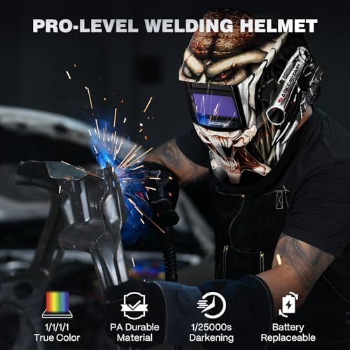 ARCCAPTAIN Welding Helmet Auto Darkening, 1/25000s Response, Shade 4/9-13