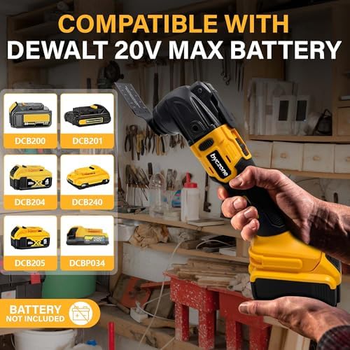 Oscillating Multi Tools for DeWalt 20V Max Battery, Cordless Multitool with 6 Variable Speed 8,500-21,000 RPM, 23PCS Sanding and Cutting Oscillating Tool [Tool Only]