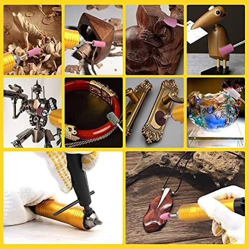 1000W 30000RPM Electric Flex Shaft Rotary Tool Foot Pedal Control Flex Shaft Hanging Grinder Carver Can Forward-Reverse Rotation, Multi-function Kit with Accessories for Carve-Buffing Diy Craft work