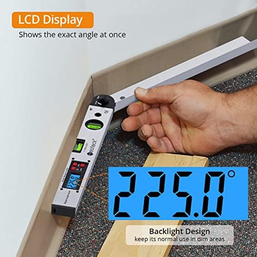 Neoteck 16 inch Digital Angle Finder 225°Aluminum Protractor LCD Backlight