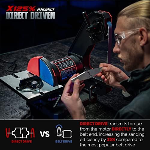 BUCKTOOL Dual Speed Belt Disc Sander for Metal,1x42" Belt,8" Disc,4.8A