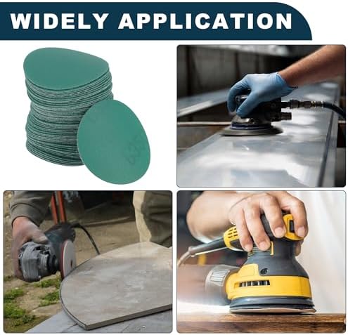 Car Sanding Discs 2inch 320 Grit Abrasion Resistance | Round Hook and Loop Sandpaper Green 50 Pcs