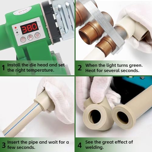 Plastic Water Pipe Welder for PP, PP-R, PE, PP-C - Poly Pipe Fusion Machine - PVC Pipe Heater - 110V Pipe Welding Equipment