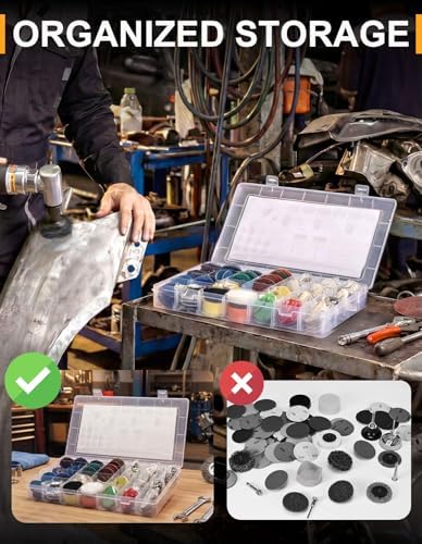 221PCS 2 Inch Die Grinder Sanding Discs Accessories with 1/4'' Holder for Milwaukee Die Grinder M12, Power Drill Sanding Attachment for Surface Conditioning, Sanding & Polishing