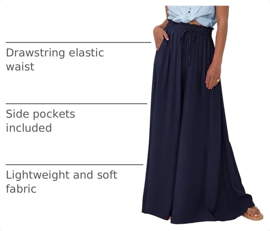 BTFBM Wide Leg Flowy Palazzo Pants for Women
