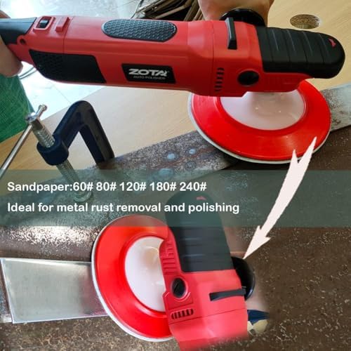 ZOTA Rotary Polisher, 1200W Double Torque 6-inch/7-inch Car Polisher, 6 Variable Speed 1100-3050RPM Buffer with Soft Start