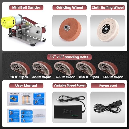 Mini Belt Sander, 15 Degree Belt Grinder,7 Speed Knife Sharpener
