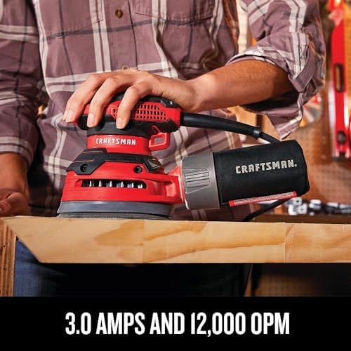 CRAFTSMAN Orbital Sander, 5 inch, 12,000 OPM, 3 Amp, Corded (CMEW231)