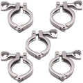 DERNORD Stainless Steel 304 Single Pin Heavy Duty Tri Clamp with Wing Nut for Ferrule TC 1.5'' (Pack of 5)