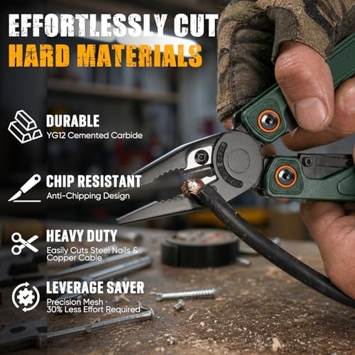 BIBURY Lightweight Multitool with G10 Handle, One-Hand Opening Pocket Knife