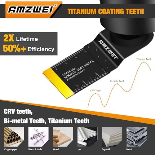 AMZWEI 50PCS Multi Tool Blade Kits Metal Wood Cutting, Professional