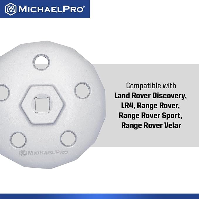 MichaelPro 90.2mm Oil Filter Cap Wrench Compatible with Land Rover (3.0L, 4.2L, 4.4L, 4.6L, 5.0L Gas Engines), 15 flutes, Easily Remove Stubborn Oil Filters | MP009100