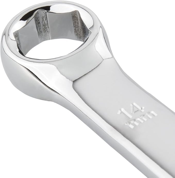 Steelman Pro 10-Piece Metric 6-Point Combination Wrench Set for Mechanics, Chrome Vanadium Alloy Steel, Angled Ends, Storage Rack Included