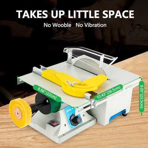 5-In-1 Lapidary Saw, 750W Rock Polisher Rock Saw Rock Cutter Rockfor Cutting Rocks Table Grinder 800-10000rpm DIY Jewelry Polishing Bench Buffer Grinding Machine for Carving, Polishing
