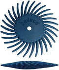 Dedeco Sunburst Radial Bristle Discs 12-Pack - 1-1/2" Curved Knife-Edge - Blue 400 Grit (Fine) - Aluminum Oxide for Polishing & Surface Finishing