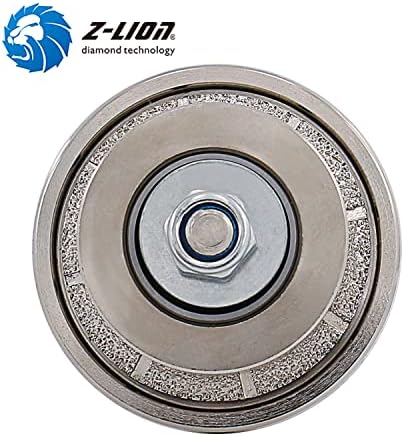 Z-LION B5 3/16" Diamond Hand Profile Wheel Router Bit Half Profiler Wheel for Granite Concrete Marble Edge with 5/8"-11 Thread